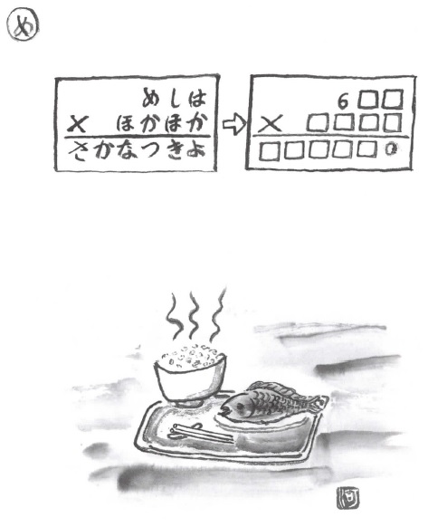 掛け算の覆面算－問題43”飯はほかほか魚付きよ”（作者：河野儀三）